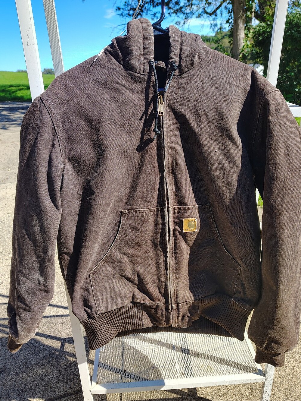 Carhartt J130 Men's Small Brown Duck Active Jacket Distressed Workwear